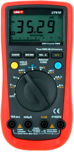 UT61D+ Мультиметр цифровой с аналоговой шкалой True RMS 1000В 20A 