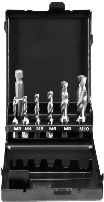 YT-44849 Комплект метчиков со сверлом М3-М10, 7 предметов