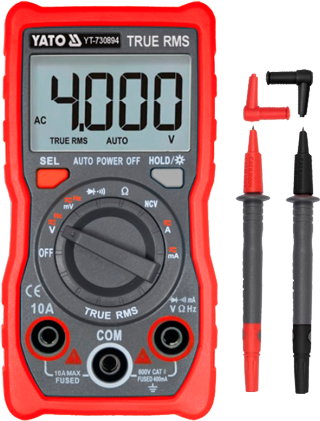 YT-730894 Мультиметр цифровой TrueRMS 600В 10А